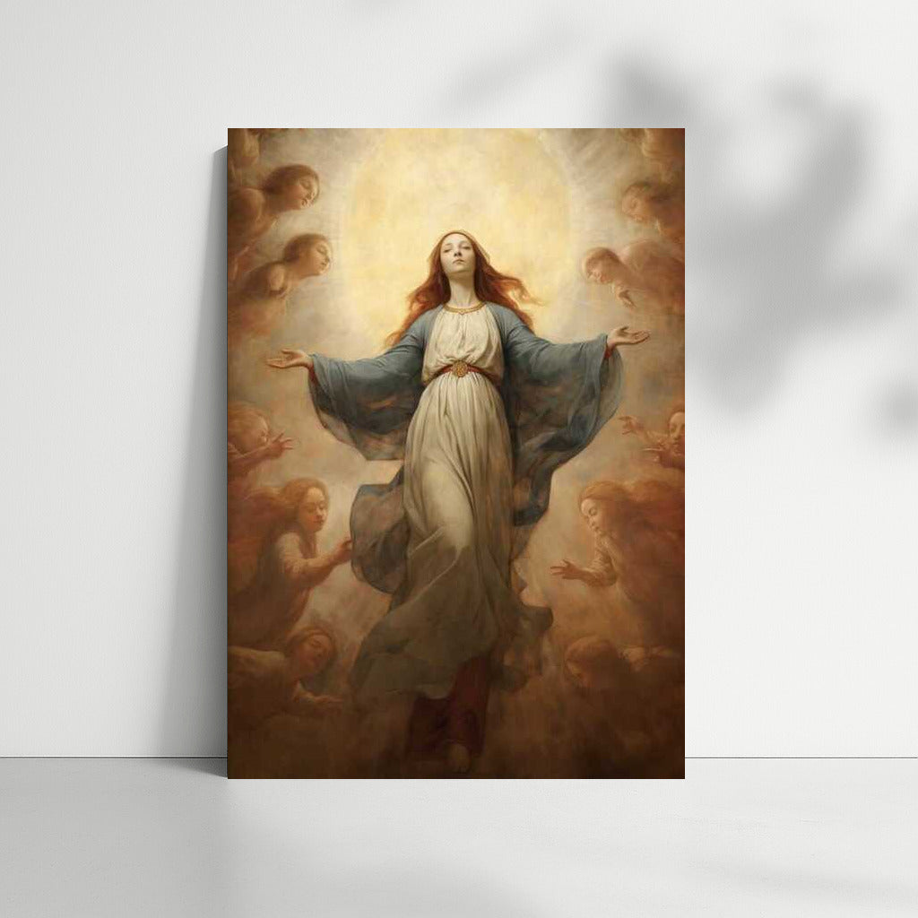 Divine Harmony of the Virgin Mary in the Style of Leonardo da Vinci