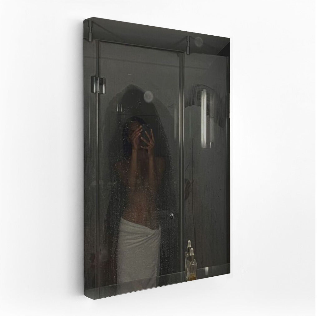 Misty Seduction: Shadow Play in the Bathroom