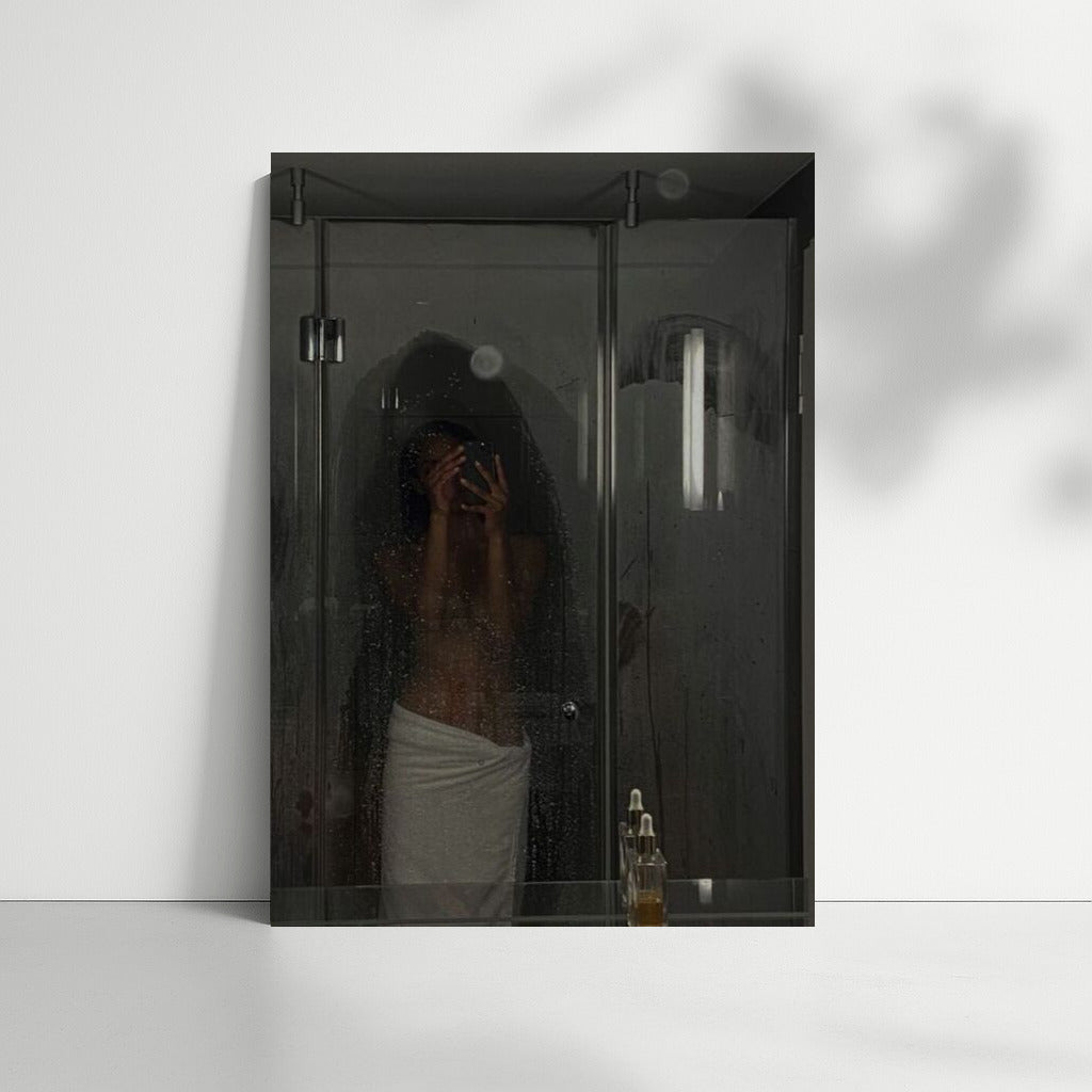 Misty Seduction: Shadow Play in the Bathroom