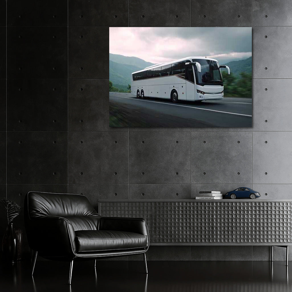 Speed and Scenery: Modern Bus on the Hills