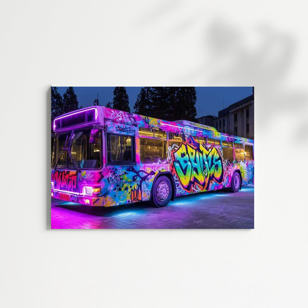 Graffiti on Wheels: Bright Bus