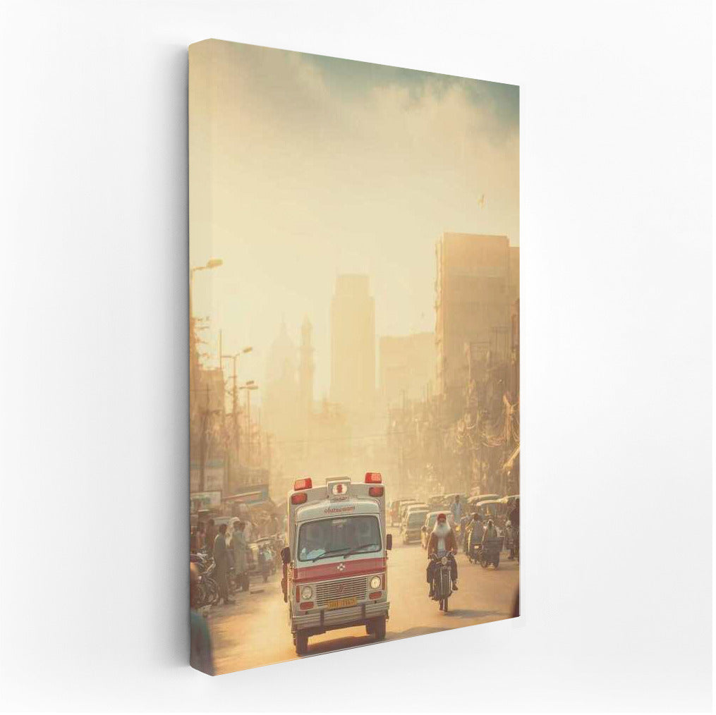 Retro Ambulance in City Flow: Energy of Rescue