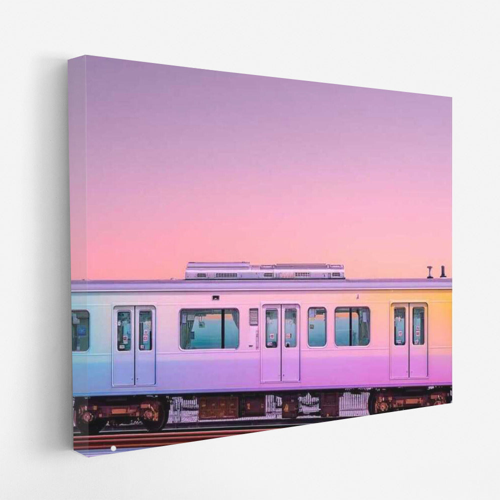 Sunset Express: Train Dynamics Against a Warm Tone Background