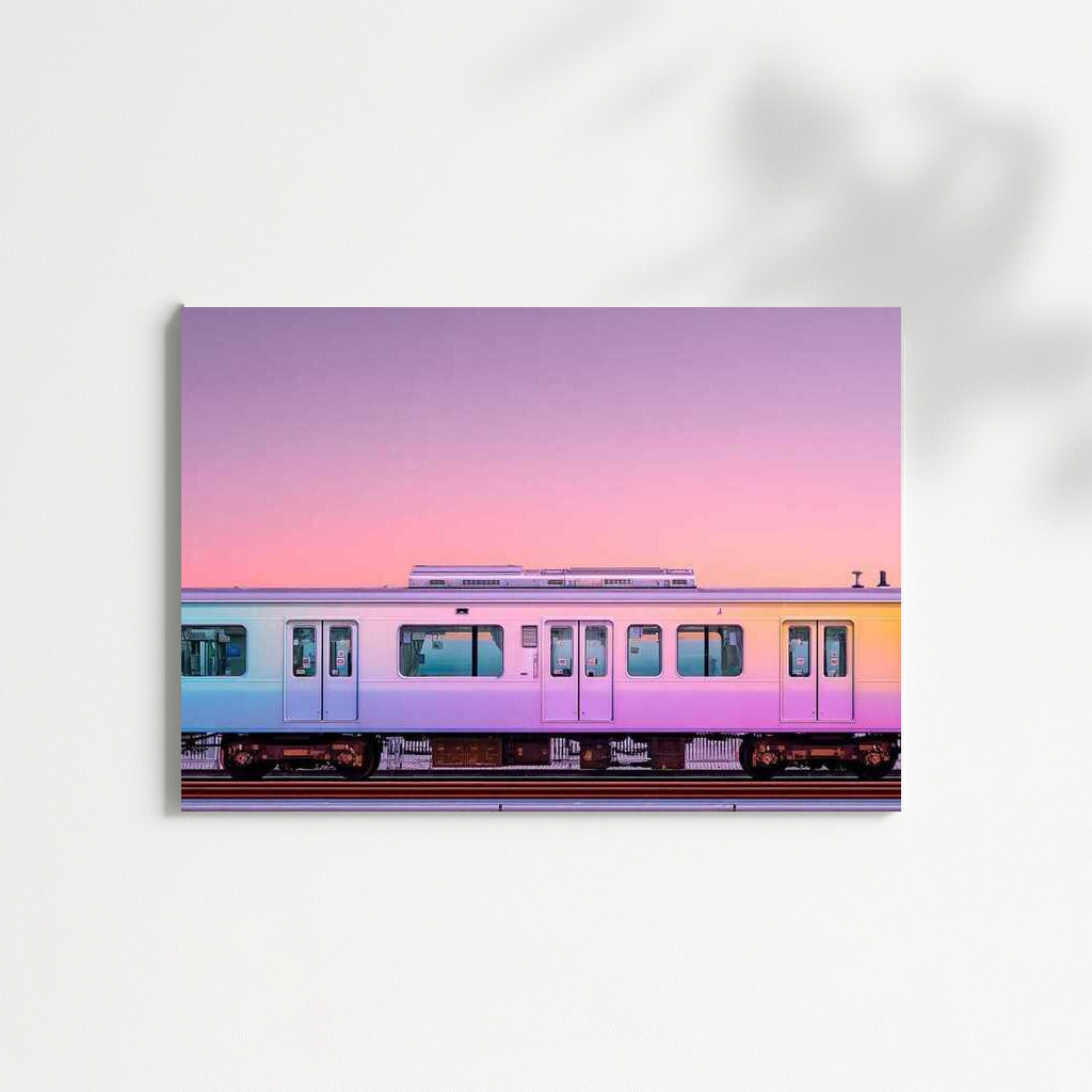 Sunset Express: Train Dynamics Against a Warm Tone Background