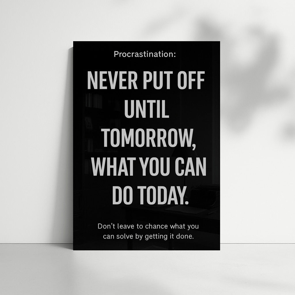 Procrastination: Act Today, Don't Put It Off Until Tomorrow!