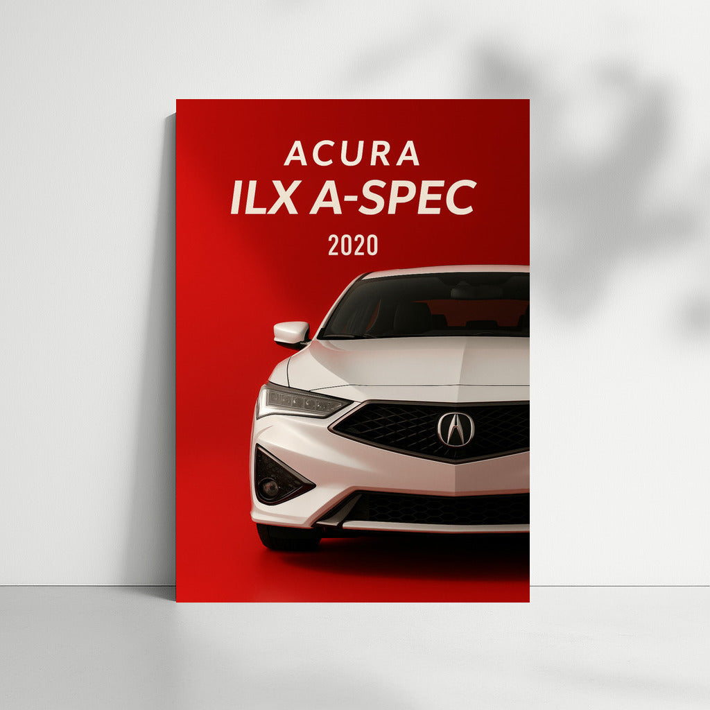 Acura ILX A Spec: Elegance and Dynamics on a Red Background