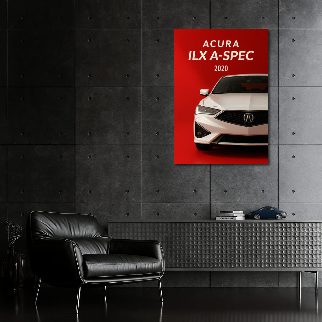 Acura ILX A Spec: Elegance and Dynamics on a Red Background