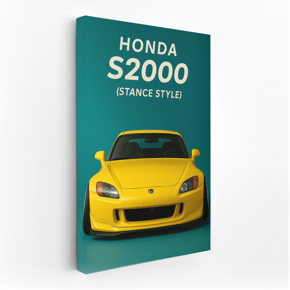 Yellow Honda S2000 AP1 Stance Style: Dynamics and Elegance