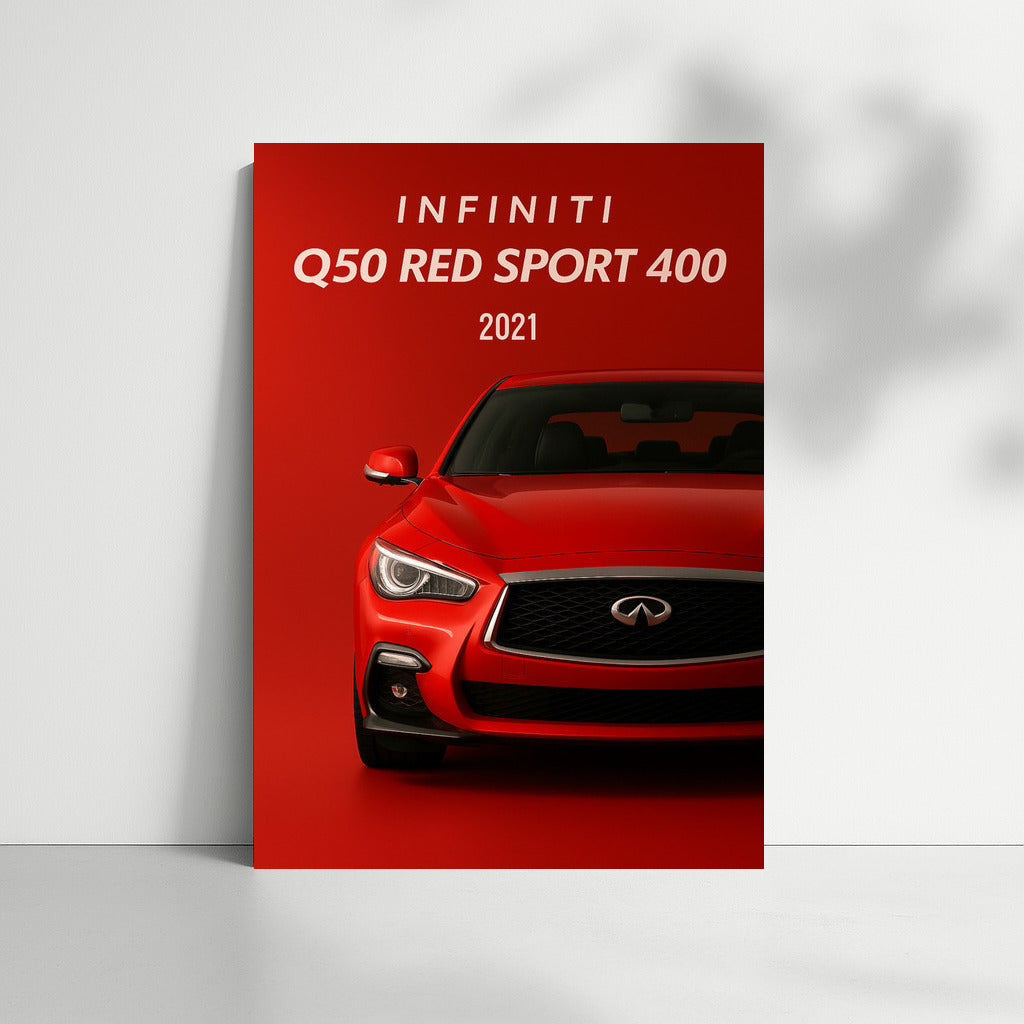 Infiniti Q50 Red Sport 400: Dynamics and Style on Your Wall