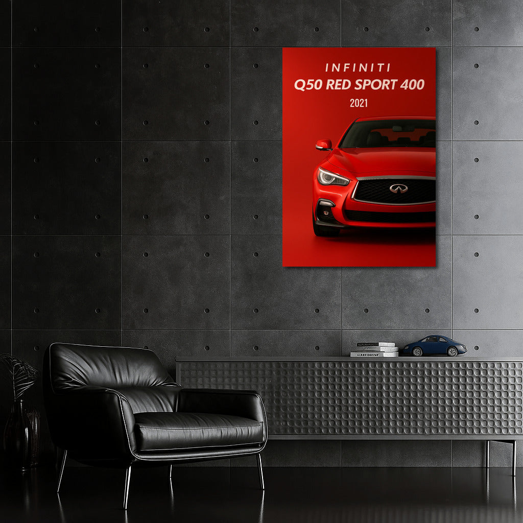 Infiniti Q50 Red Sport 400: Dynamics and Style on Your Wall