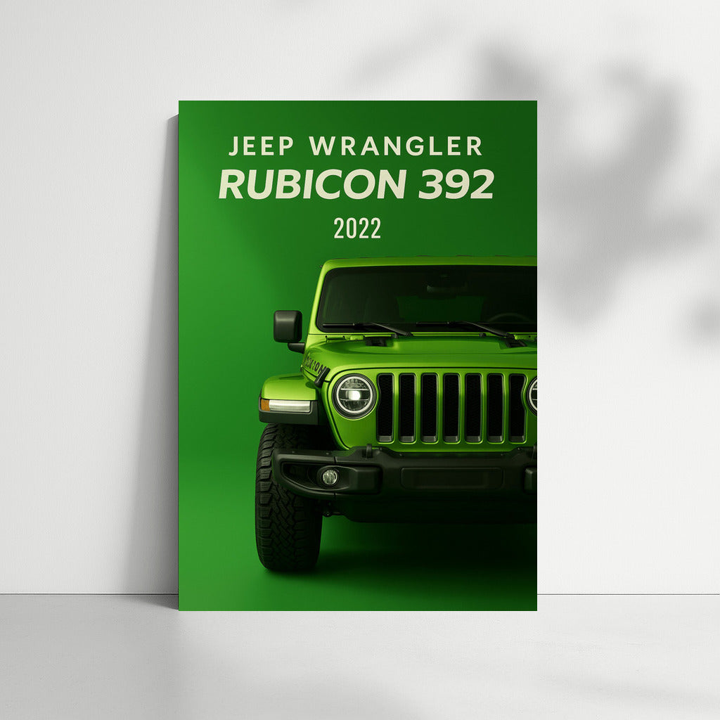 Jeep Wrangler Rubicon 392: Energy and Freedom on a Green Background
