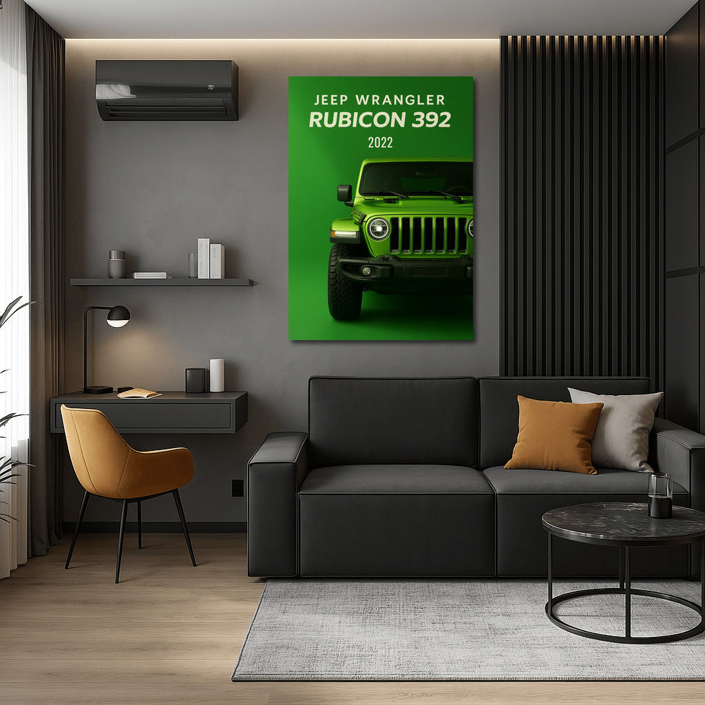 Jeep Wrangler Rubicon 392: Energy and Freedom on a Green Background
