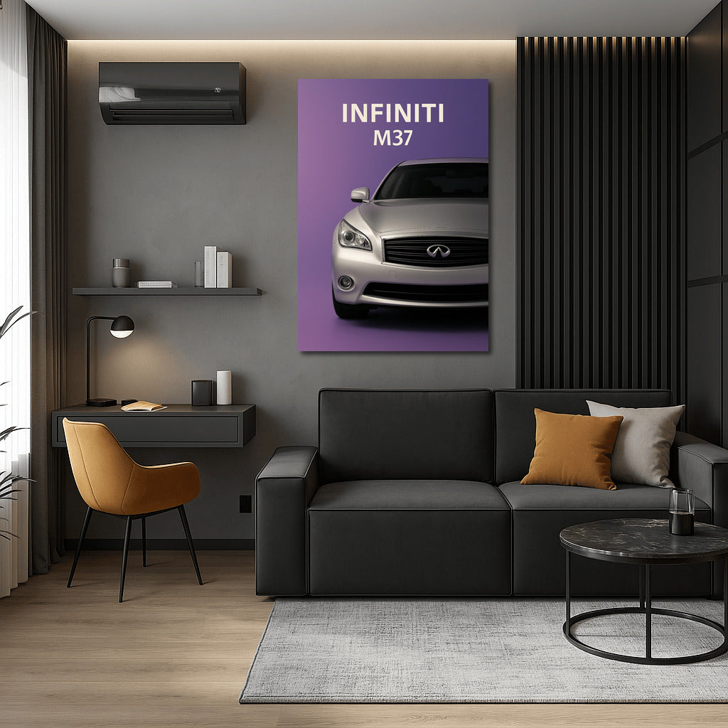 Infiniti M37: Elegance and Power on a Purple Background