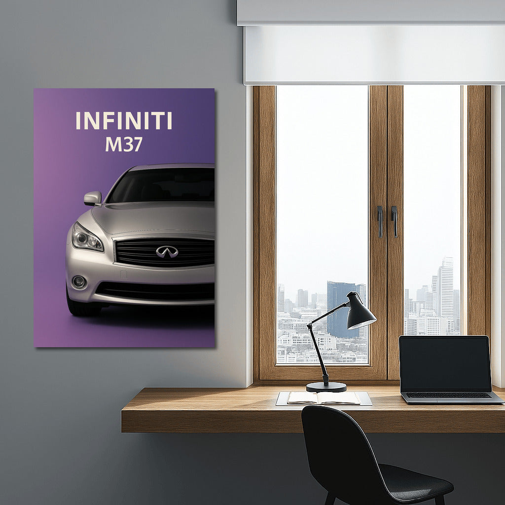 Infiniti M37: Elegance and Power on a Purple Background