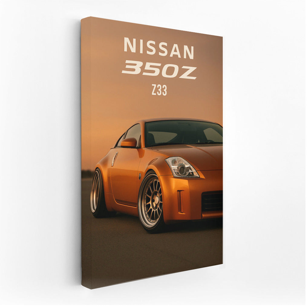 Elegant Nissan 350Z Z33 in Stance Style: Wall-Mounted Temptation for Car Enthusiasts