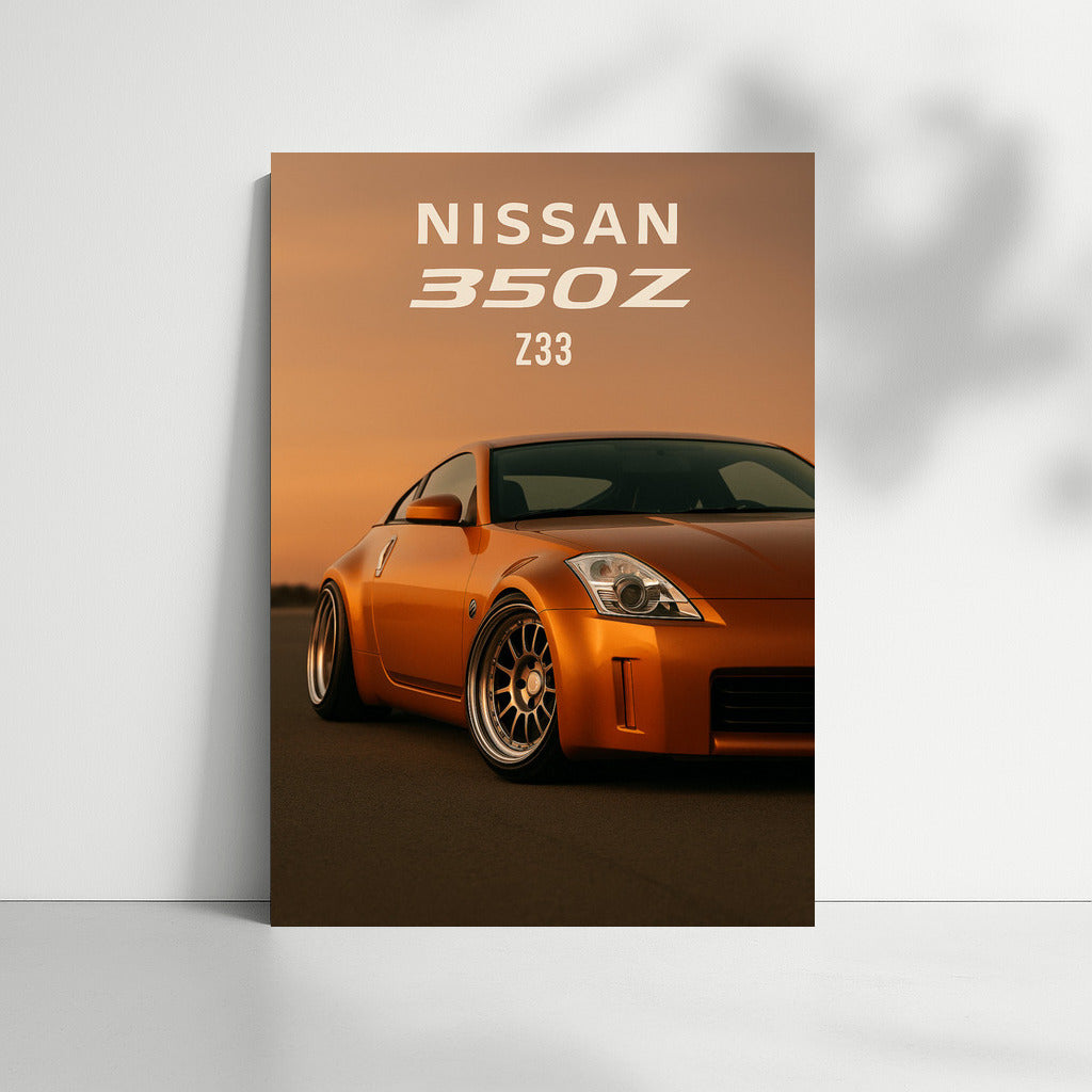 Elegant Nissan 350Z Z33 in Stance Style: Wall-Mounted Temptation for Car Enthusiasts