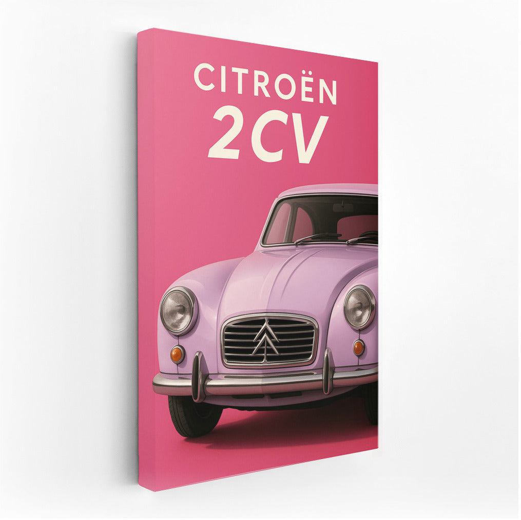 Citroen 2CV: French Elegance on a Pink Background