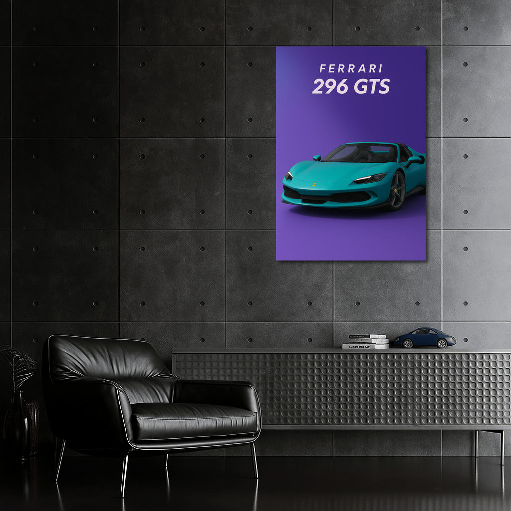 Speed and Style: Ferrari 296 GTS Blue