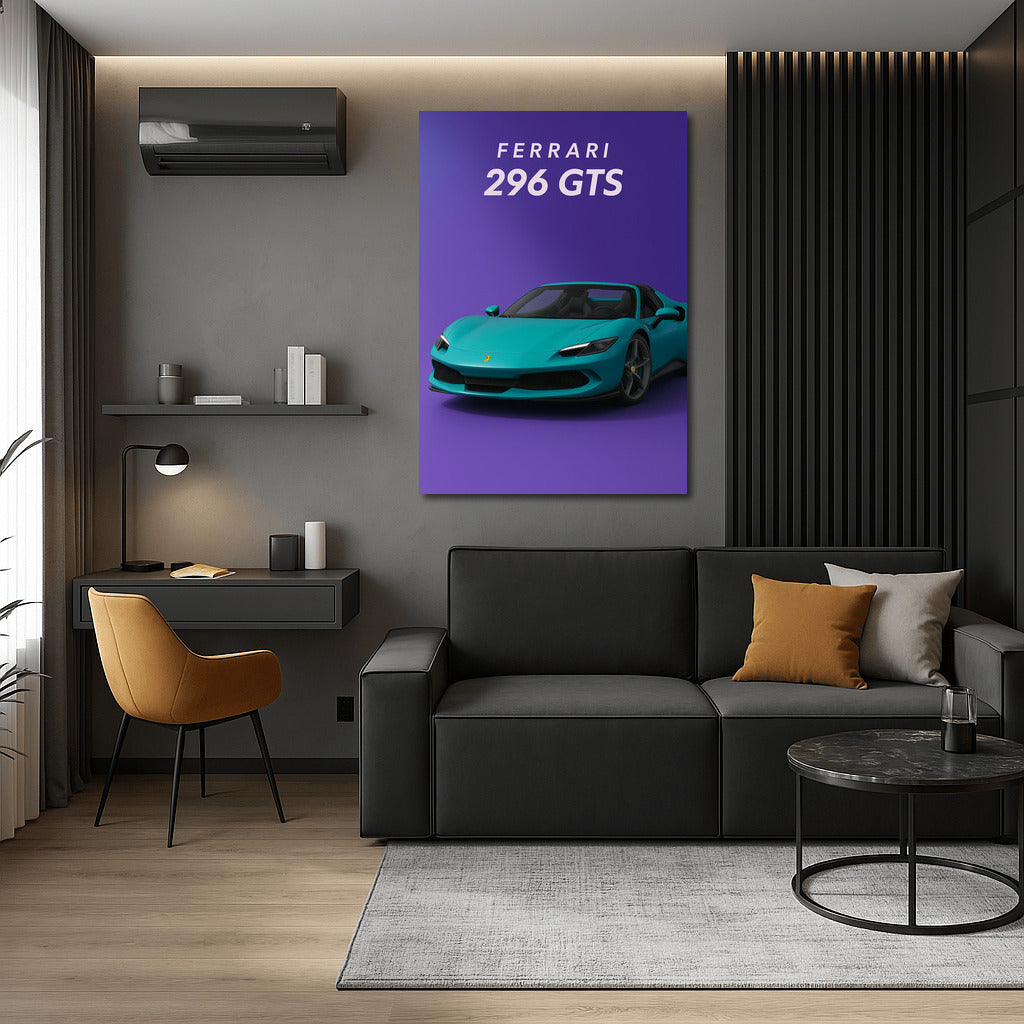 Speed and Style: Ferrari 296 GTS Blue