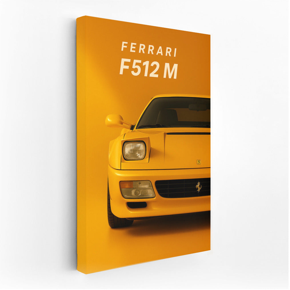 Ferrari F512 M Yellow: Dynamics and Style on Your Wall