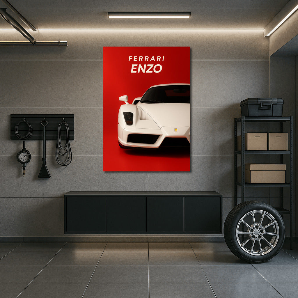 Snow-white Ferrari Enzo: Speed and Elegance