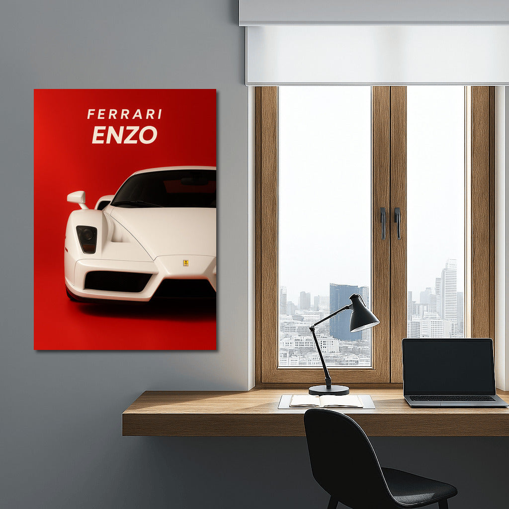 Snow-white Ferrari Enzo: Speed and Elegance