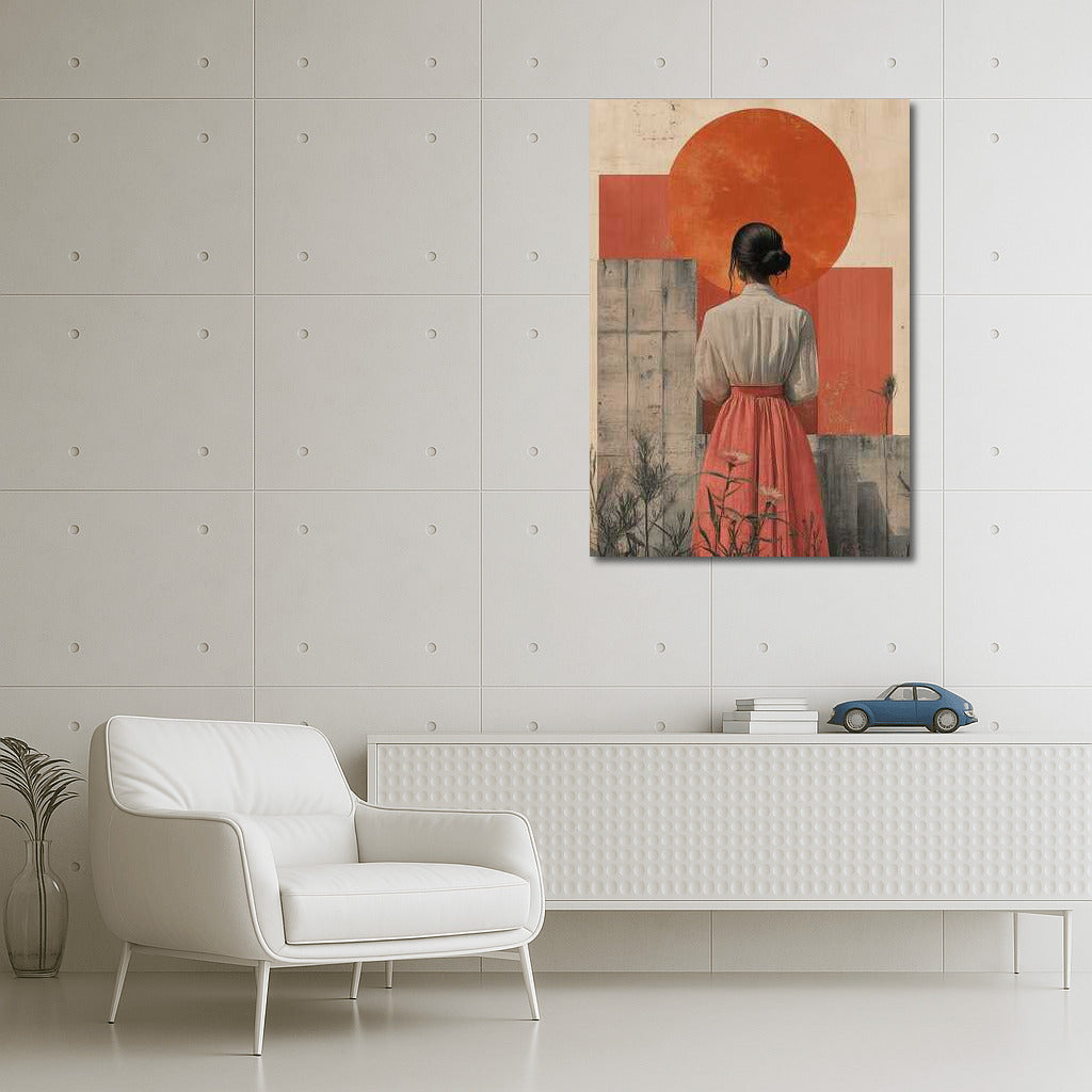 Red Circle: Japanese Minimalism and Tranquility