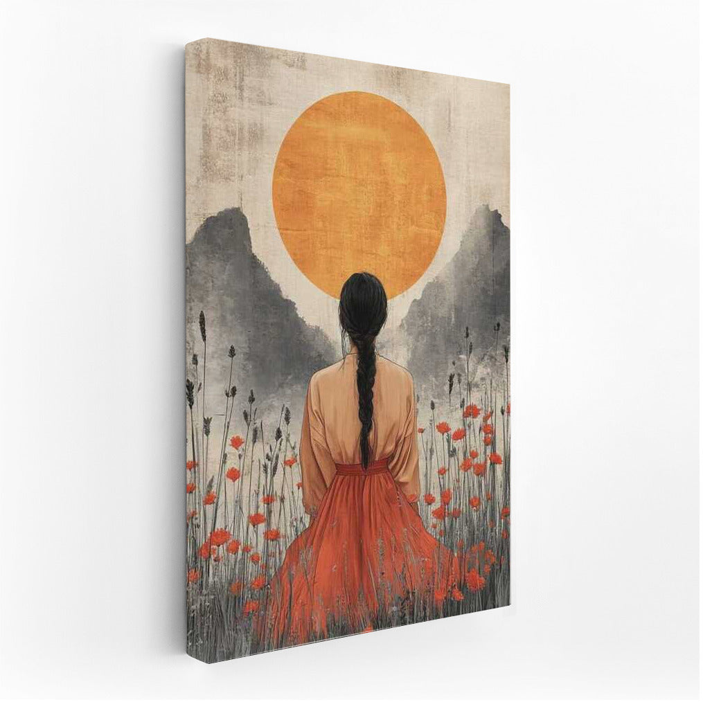 Girl in Red: Japanese Minimalism and the Tranquility of Sunrise