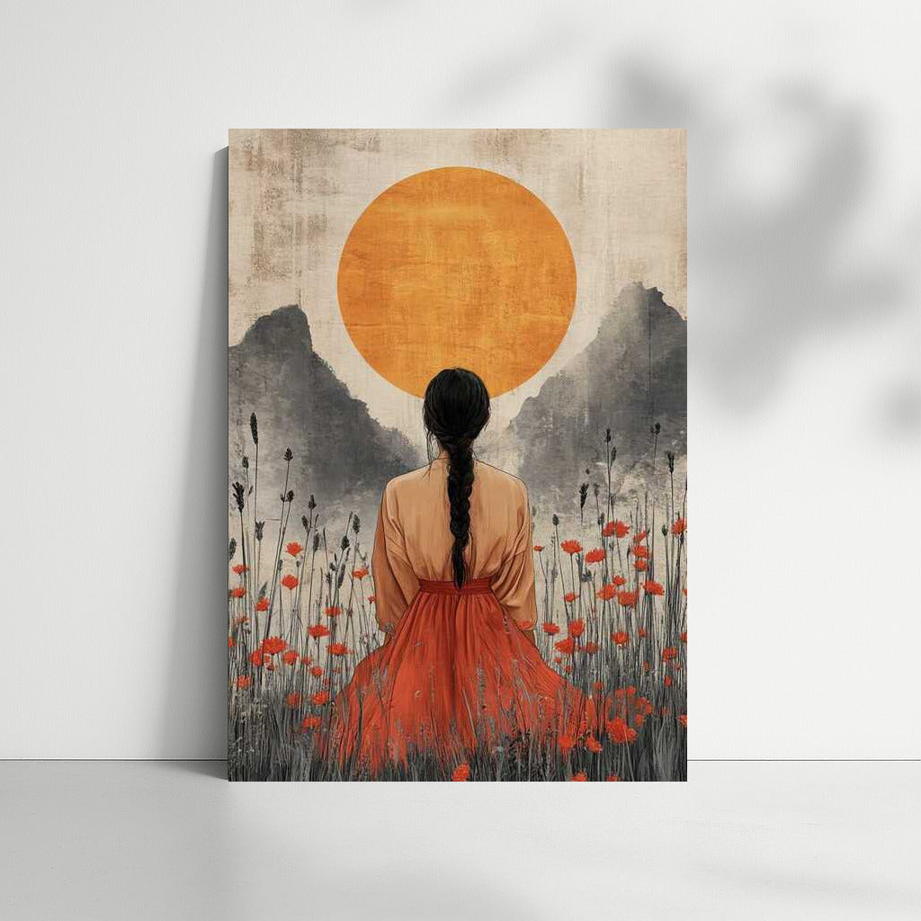 Girl in Red: Japanese Minimalism and the Tranquility of Sunrise