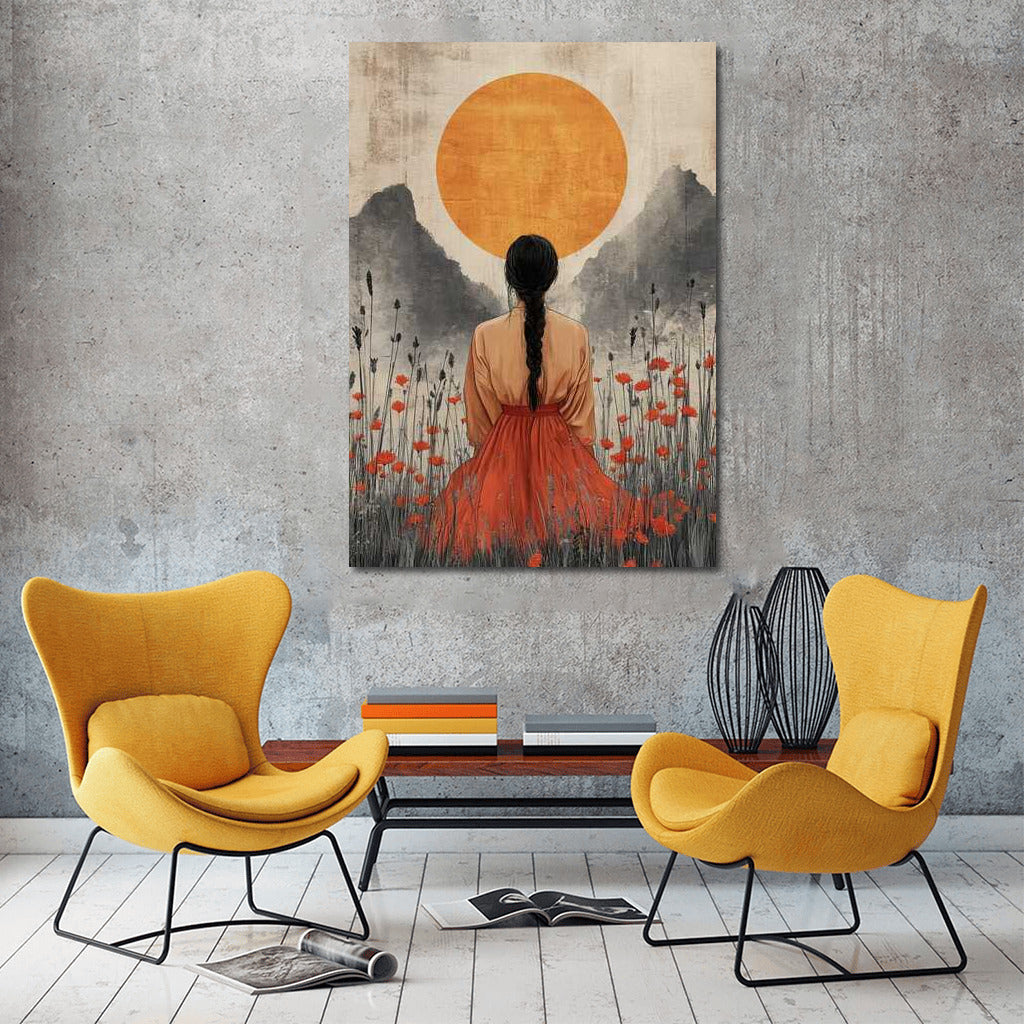 Girl in Red: Japanese Minimalism and the Tranquility of Sunrise