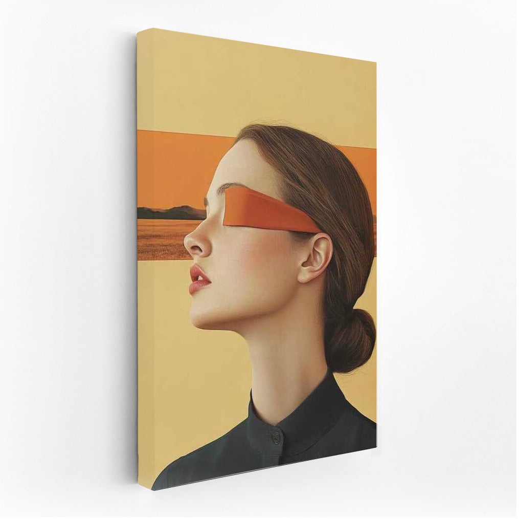 Enigmatic Figure in Abstract Landscape: Surrealism and Minimalism