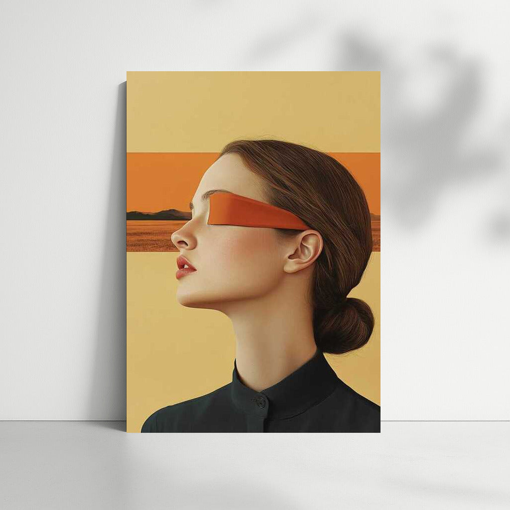 Enigmatic Figure in Abstract Landscape: Surrealism and Minimalism