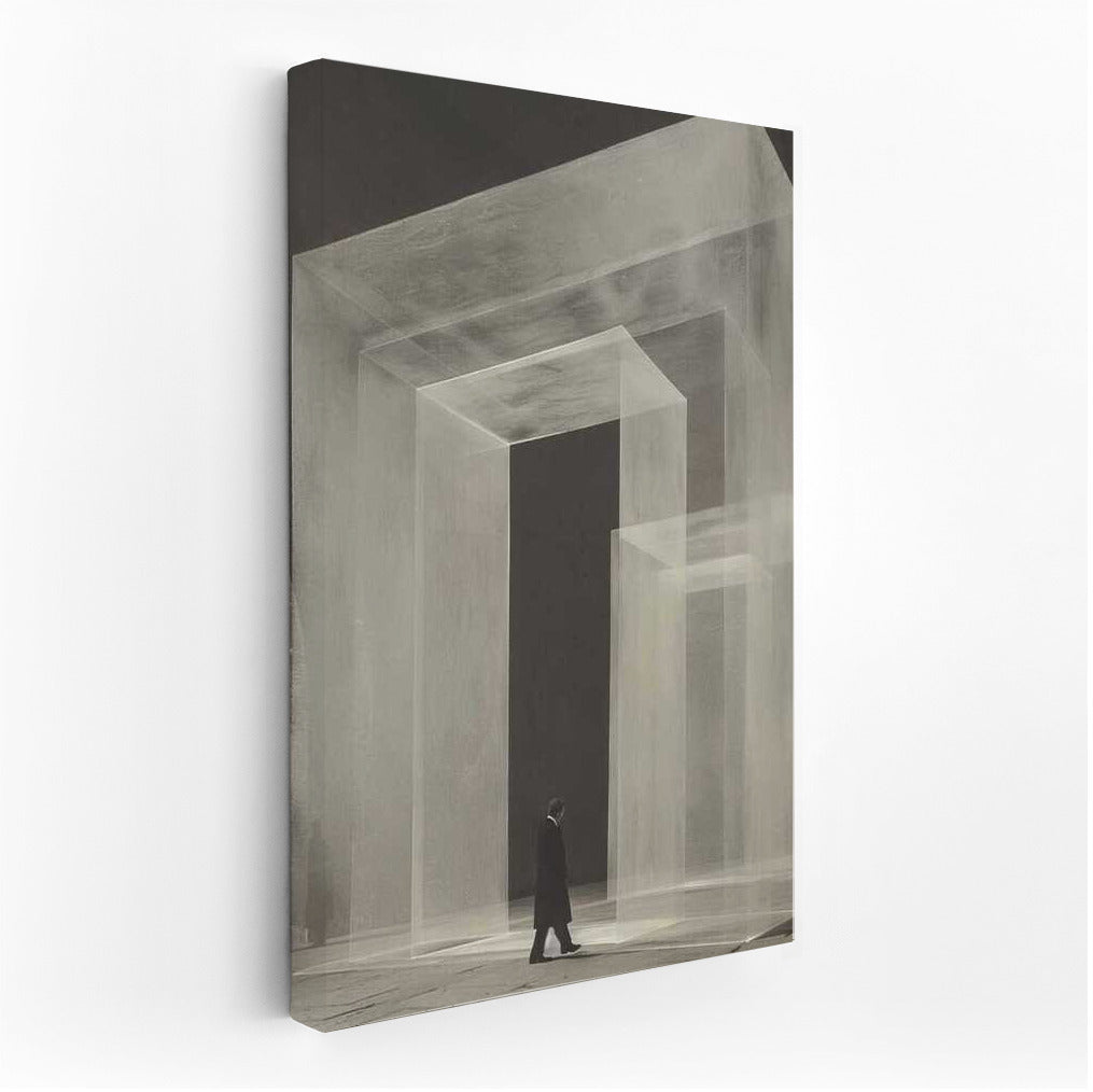 Infinite Arches: Isometric Black and White Surrealism