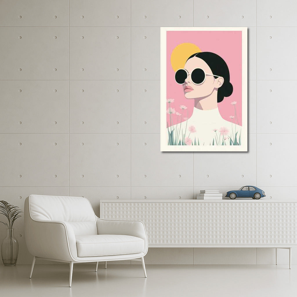 Confident Figure on a Bright Background: Minimalism Aesthetics