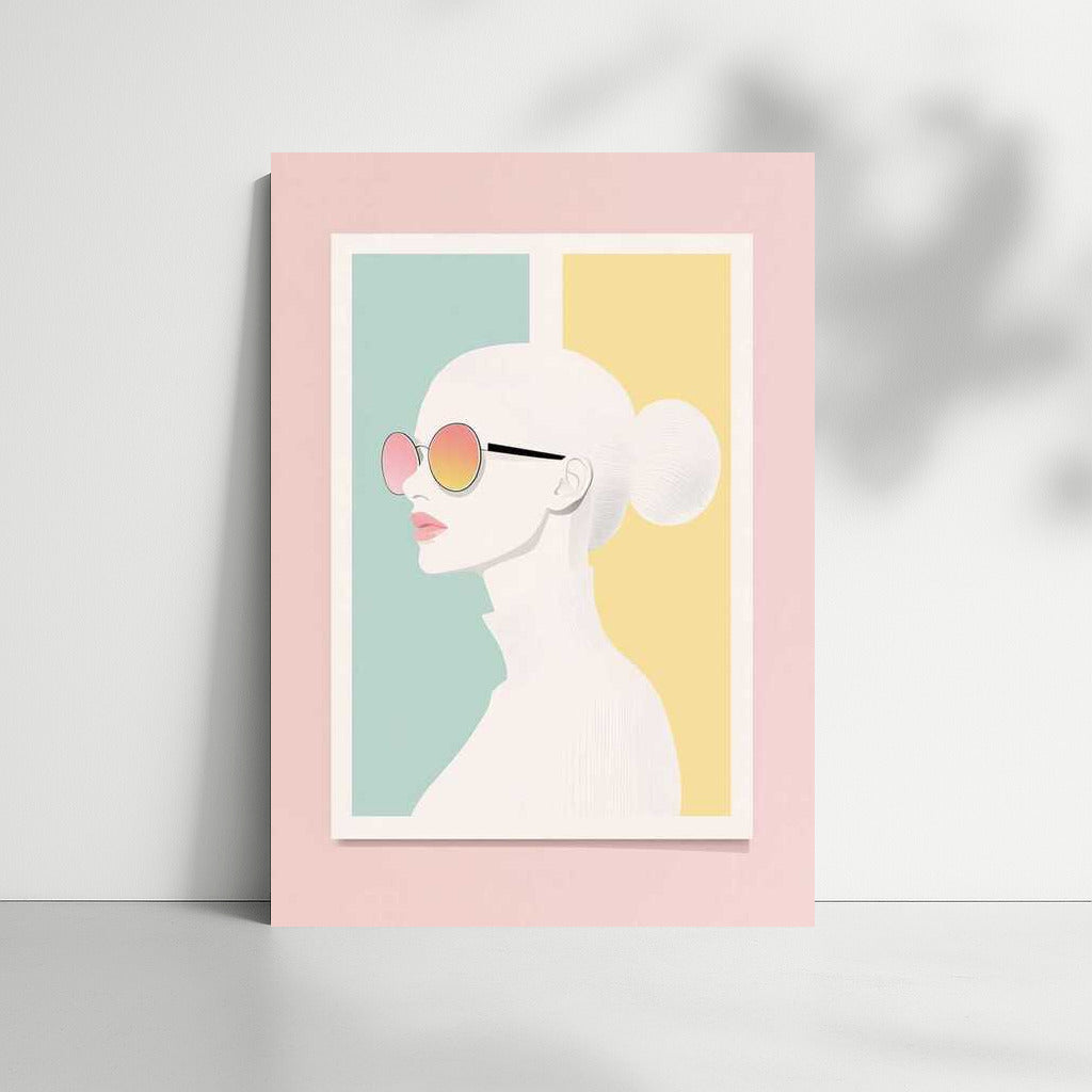 Profile in Glasses: Minimalism Aesthetics in Pastel Colors
