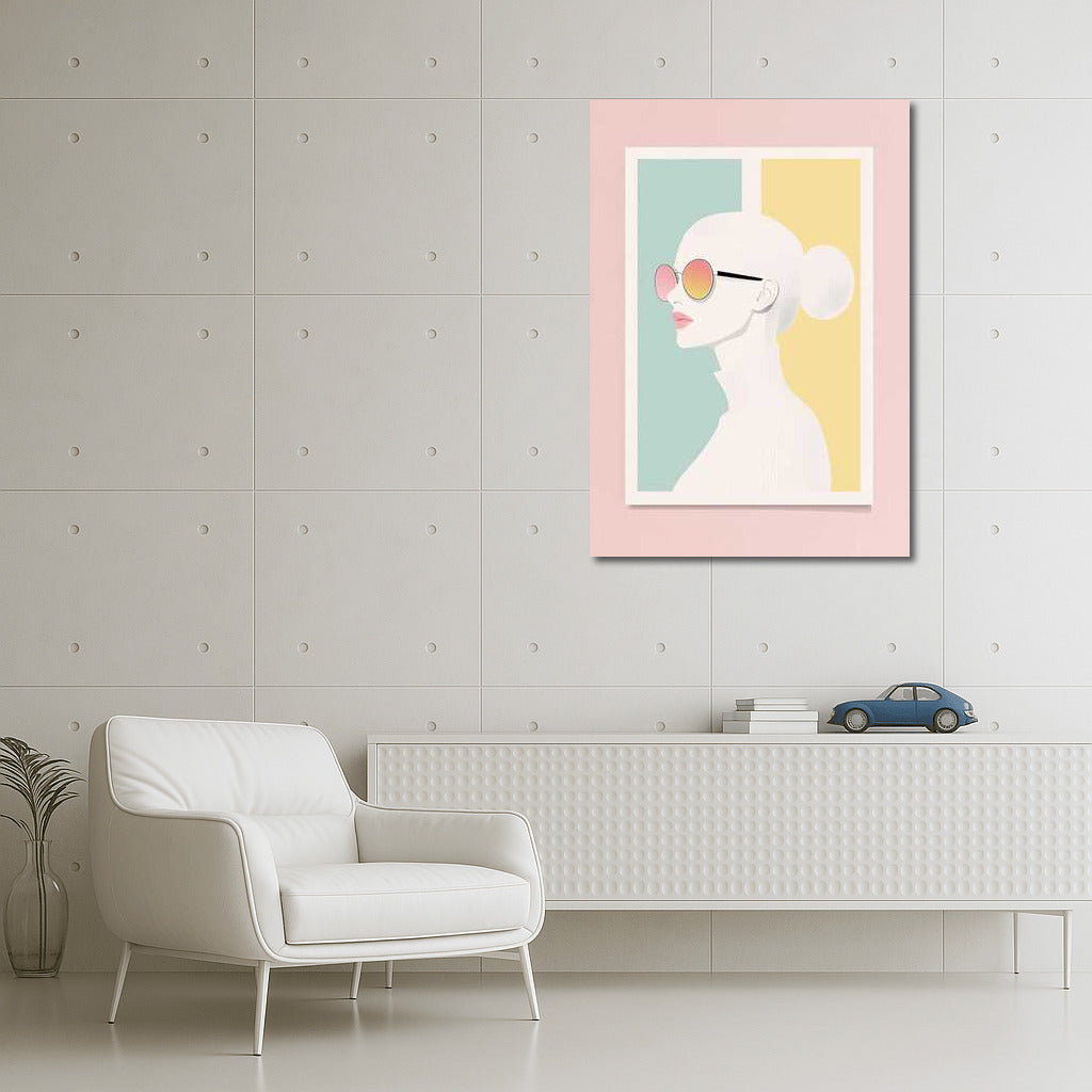 Profile in Glasses: Minimalism Aesthetics in Pastel Colors