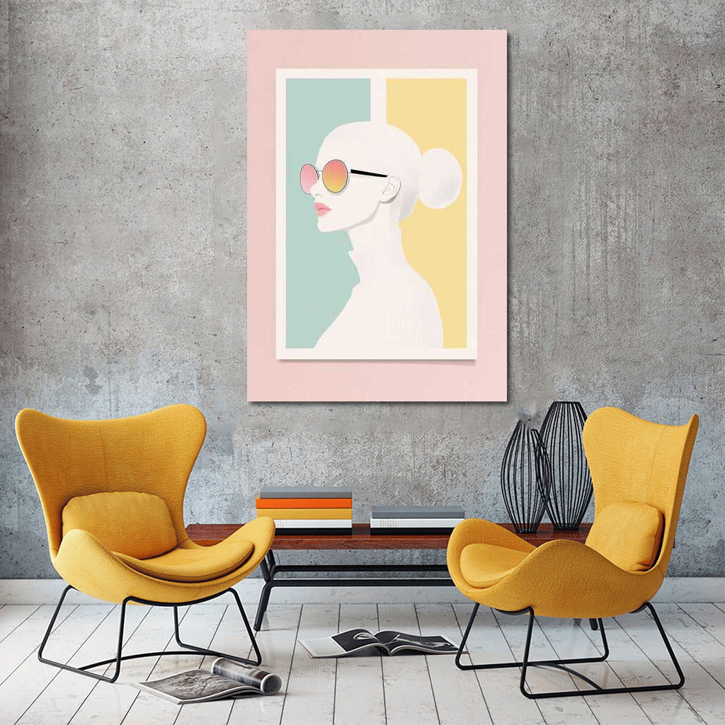 Profile in Glasses: Minimalism Aesthetics in Pastel Colors