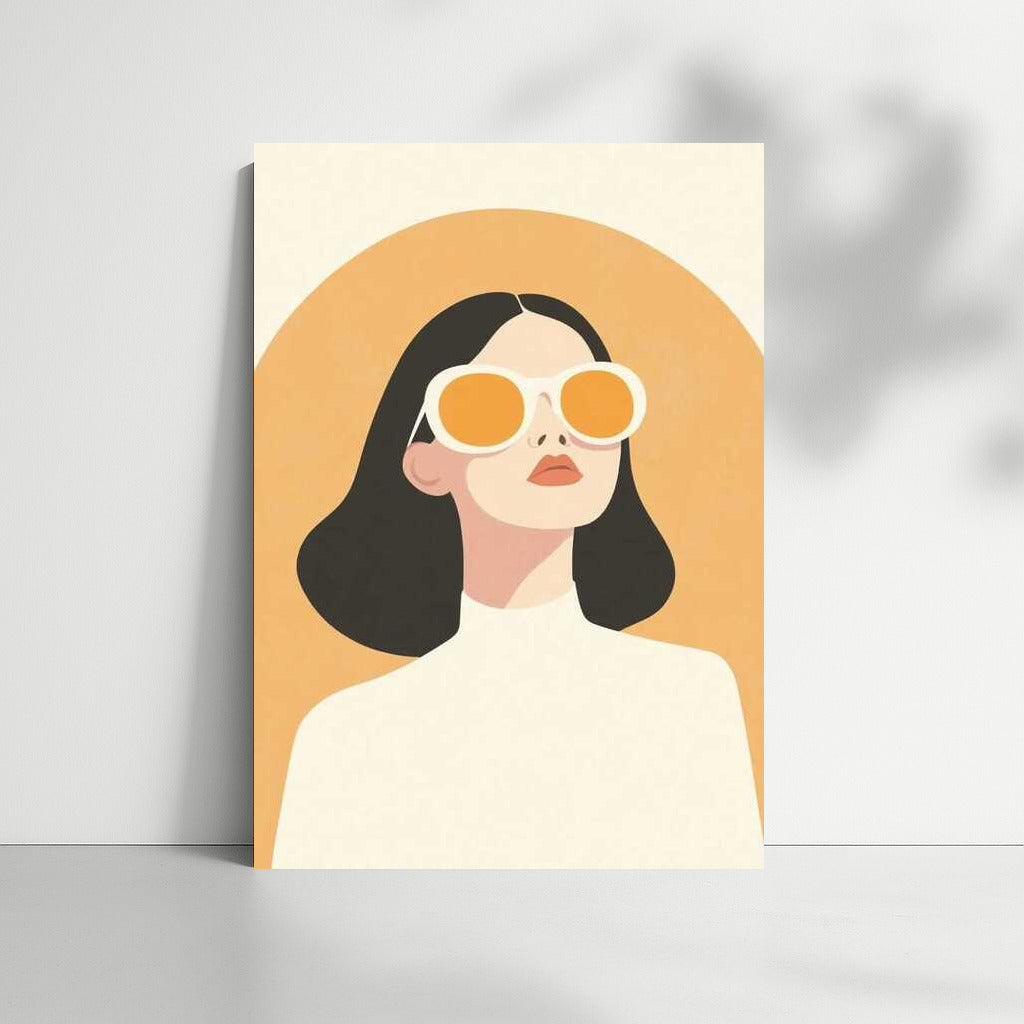 Elegant Figure in Glasses: Modern Minimalism