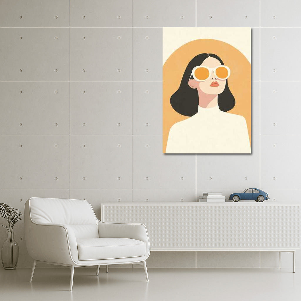 Elegant Figure in Glasses: Modern Minimalism