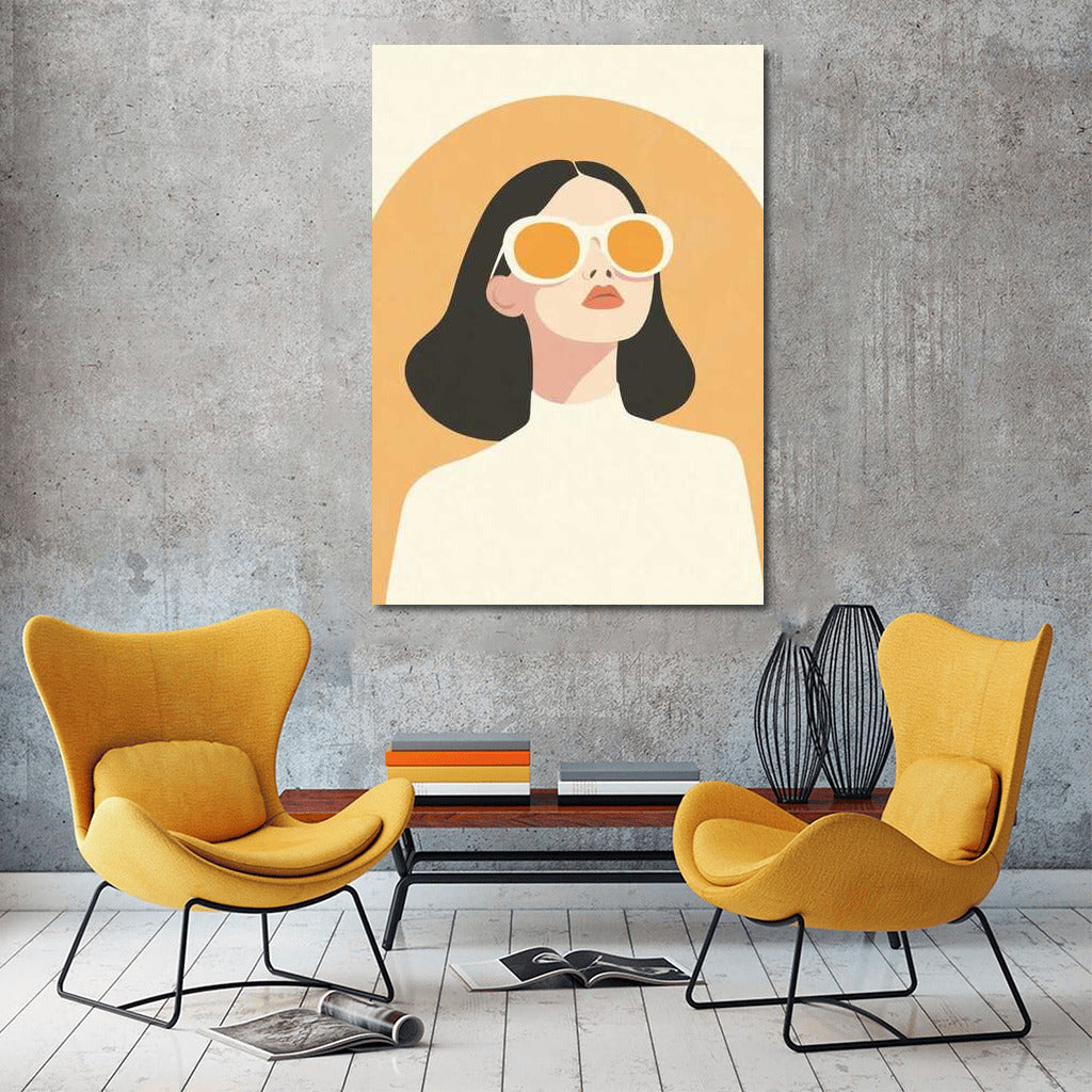 Elegant Figure in Glasses: Modern Minimalism