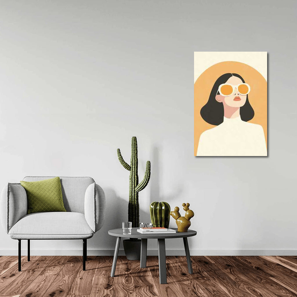 Elegant Figure in Glasses: Modern Minimalism