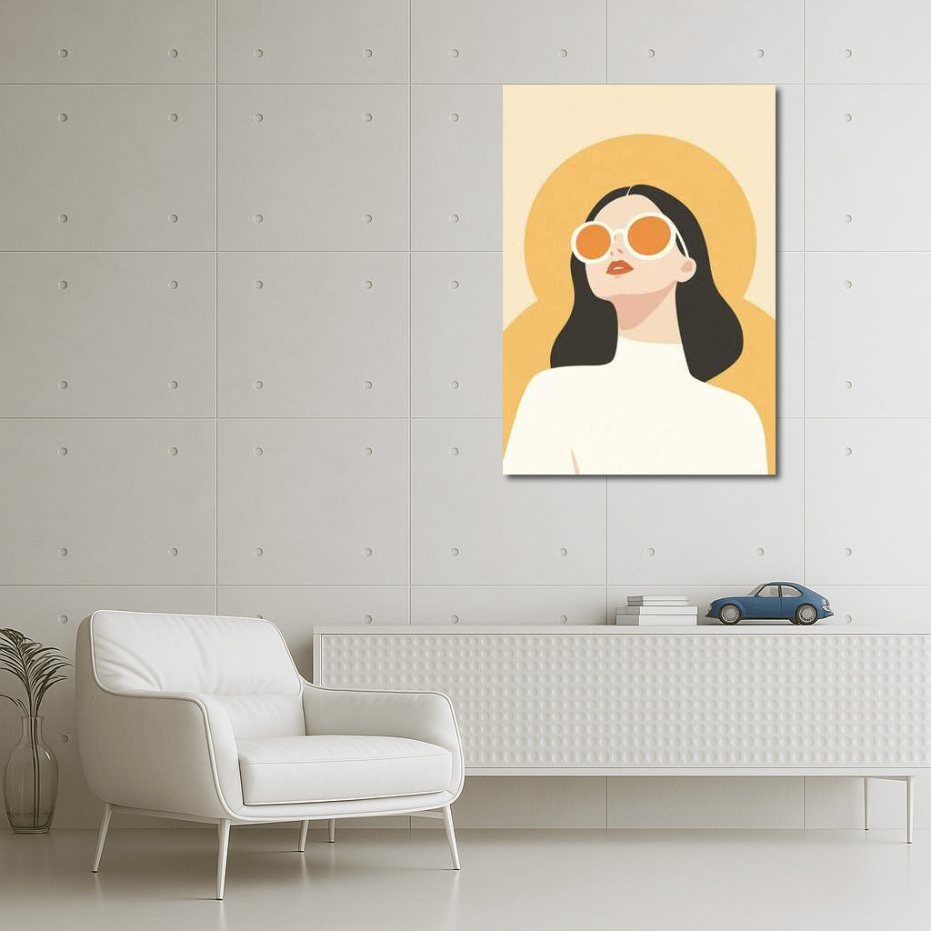 Sleek Figure in Glasses: Minimalism Aesthetics