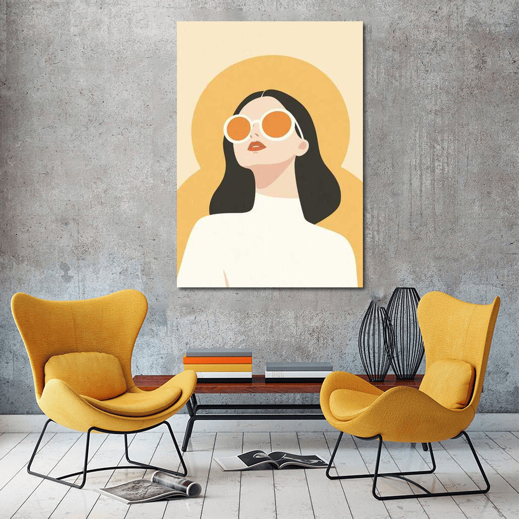 Sleek Figure in Glasses: Minimalism Aesthetics