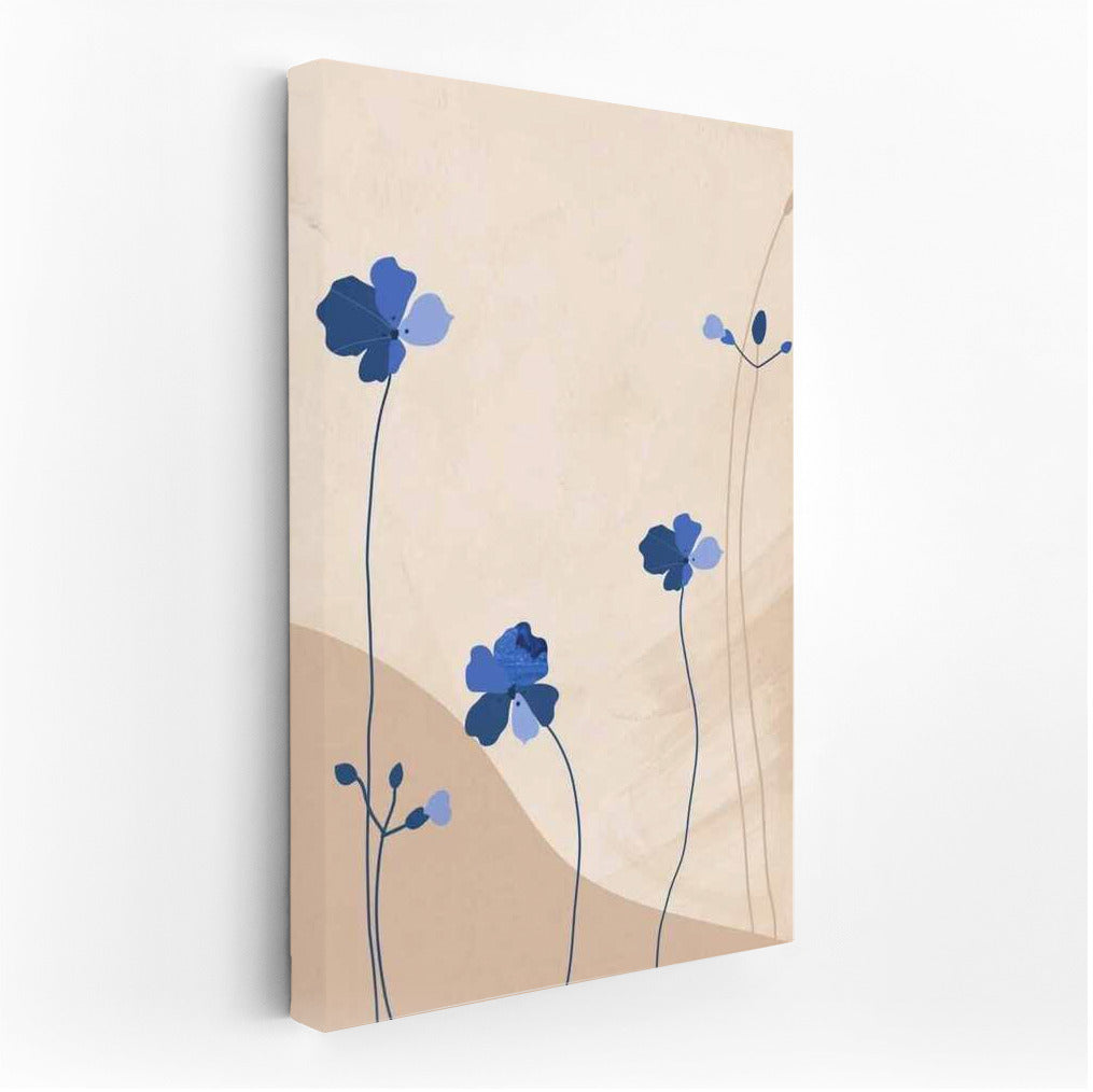 Graceful Blue Flowers: Minimalism in Contemporary Art