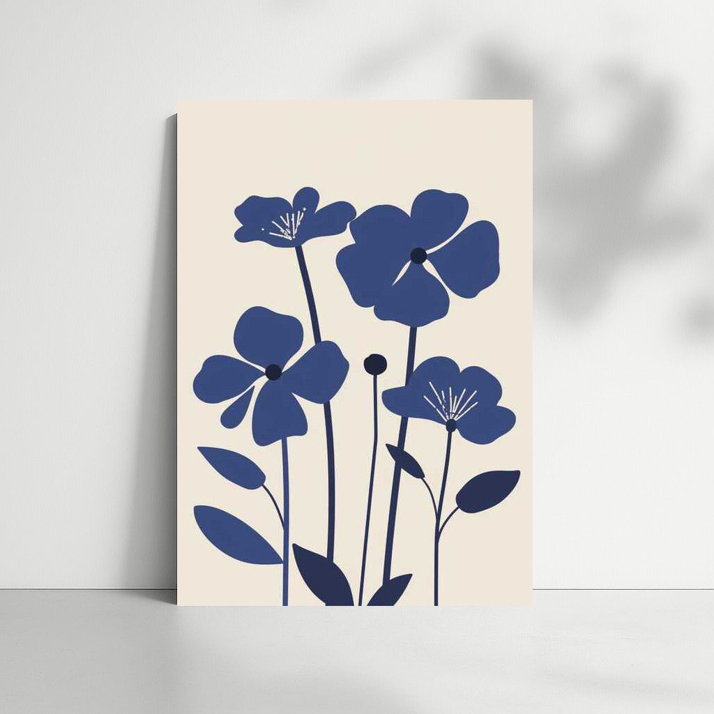 Blue Flowers: Elegant Minimalism for Interior
