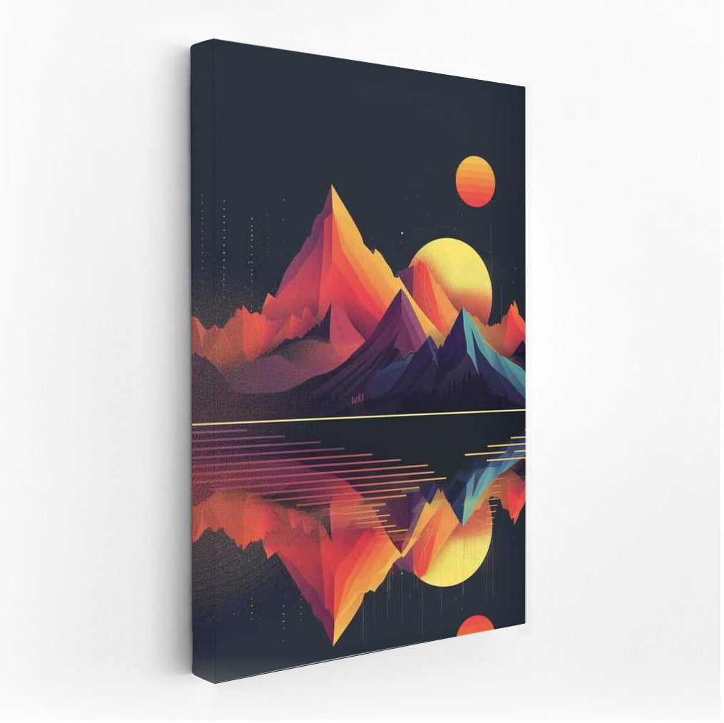 Sunset Mountains Glow: Elegant Minimalism