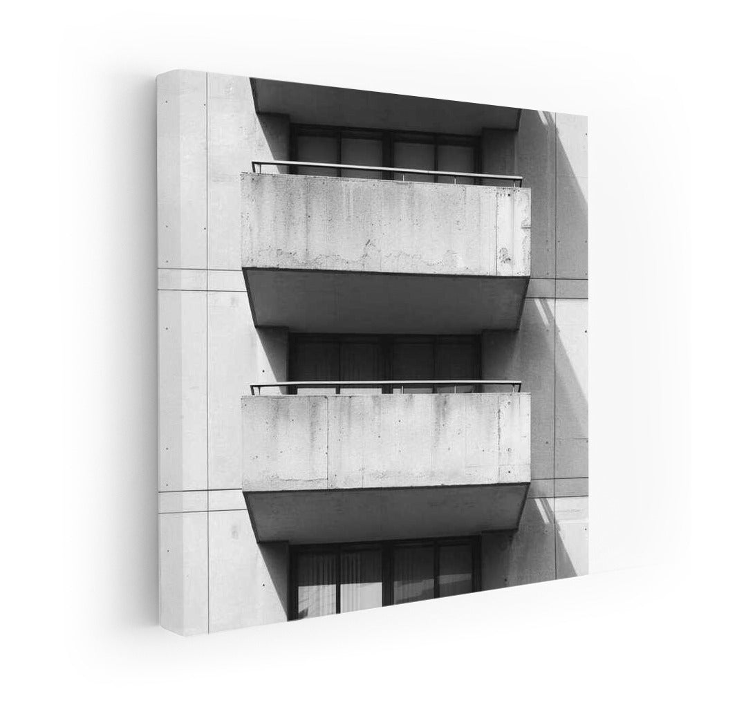 Concrete Balconies: Urban Harmony in Minimalism and Shadows