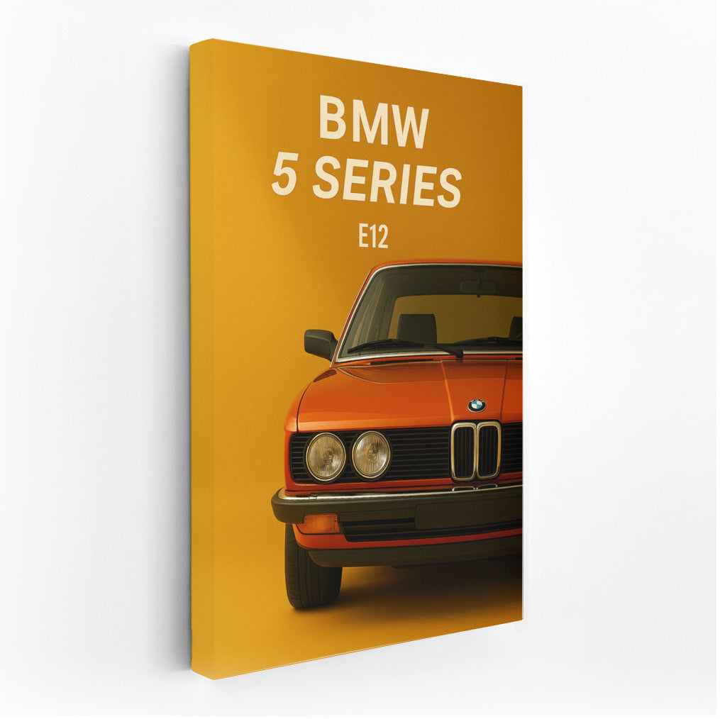 Bold BMW 5 Series E12 Sedan Silhouette: Wall Art for BMW Lovers