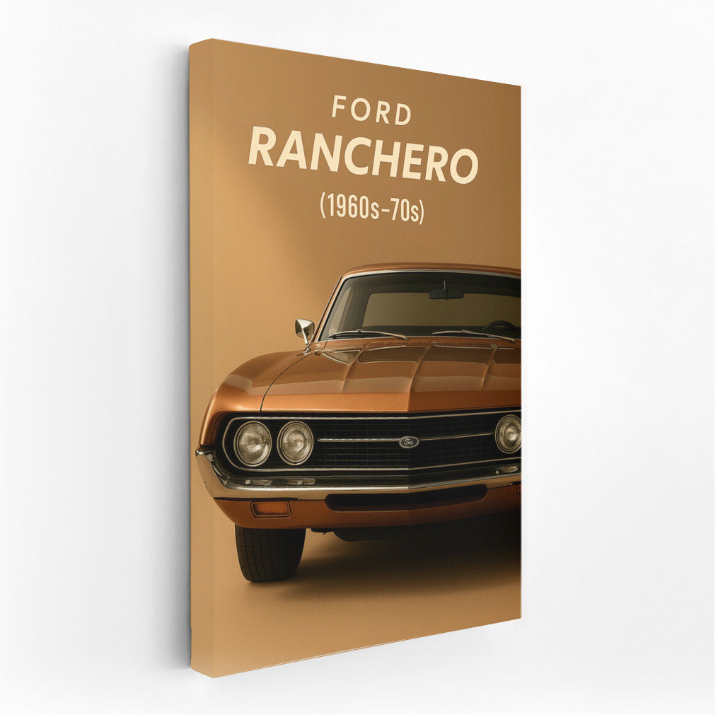 Elegance of the 1960s-70s Ford Ranchero: Retro Charm on Your Wall
