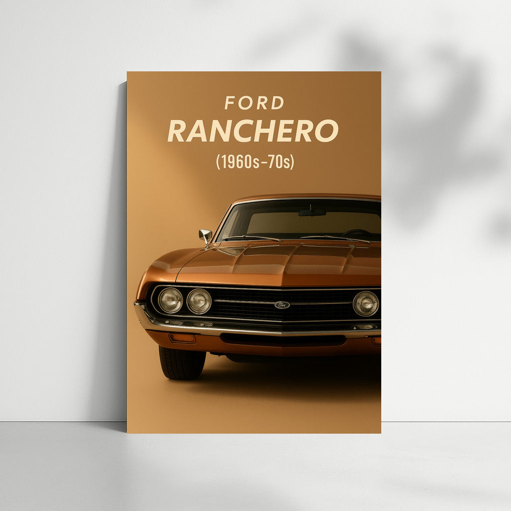 Elegance of the 1960s-70s Ford Ranchero: Retro Charm on Your Wall